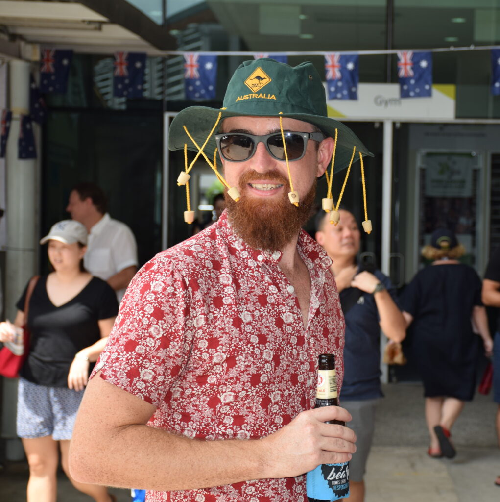 Getting in the spirt at ANZA's Great Australia Day BBQ