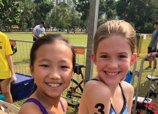 ANZA Cycling kids do triathlon in Singapore