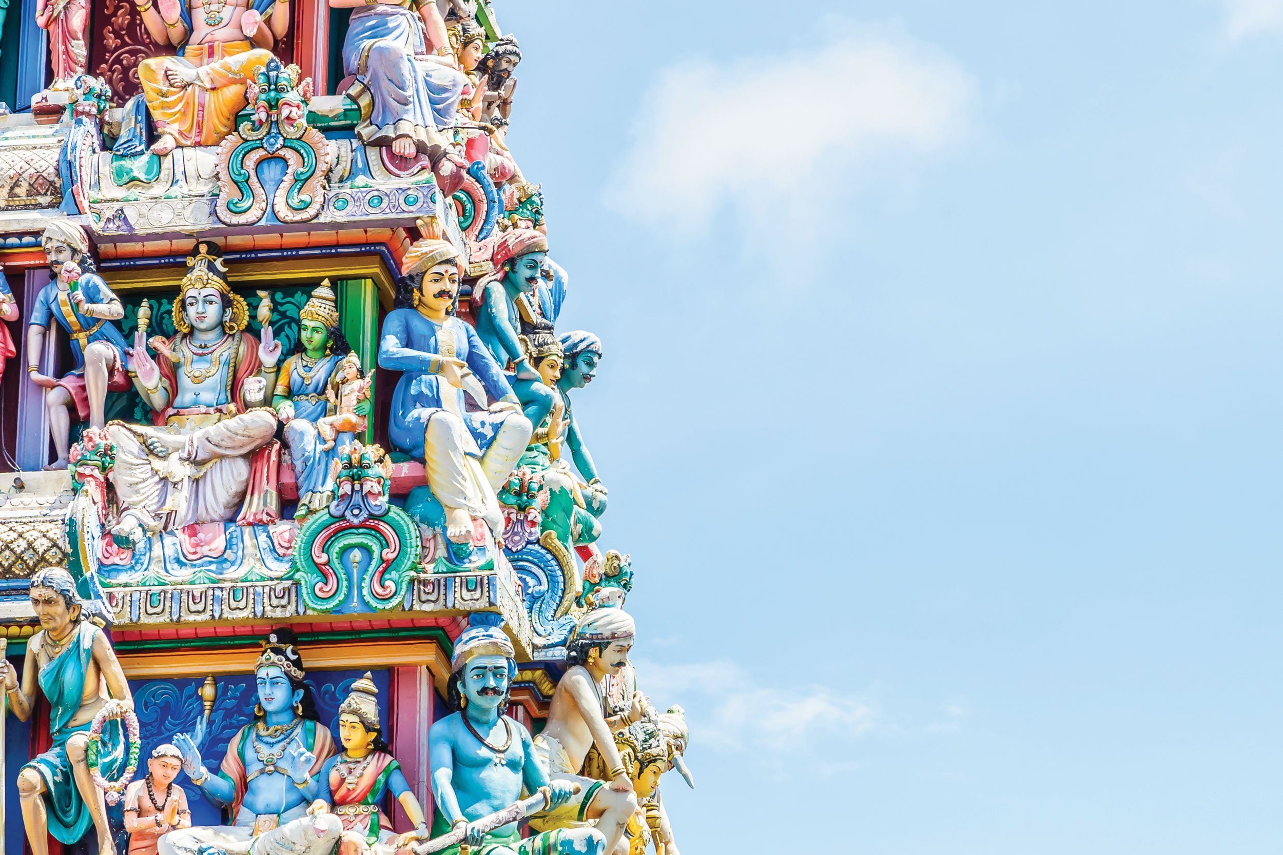 Closeup of Indian Gods on temple