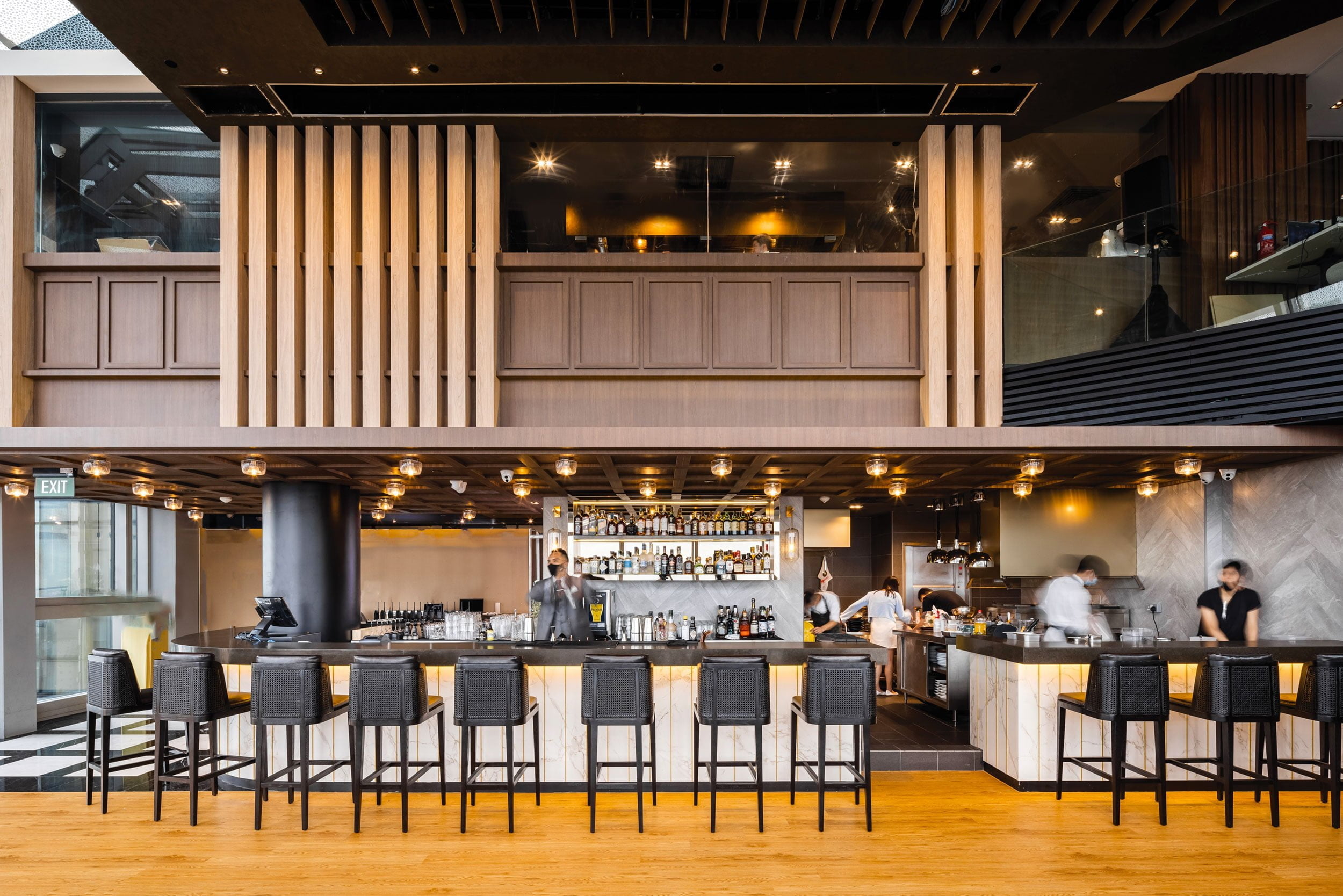 Flnt, modern bar, sleek dining experience
