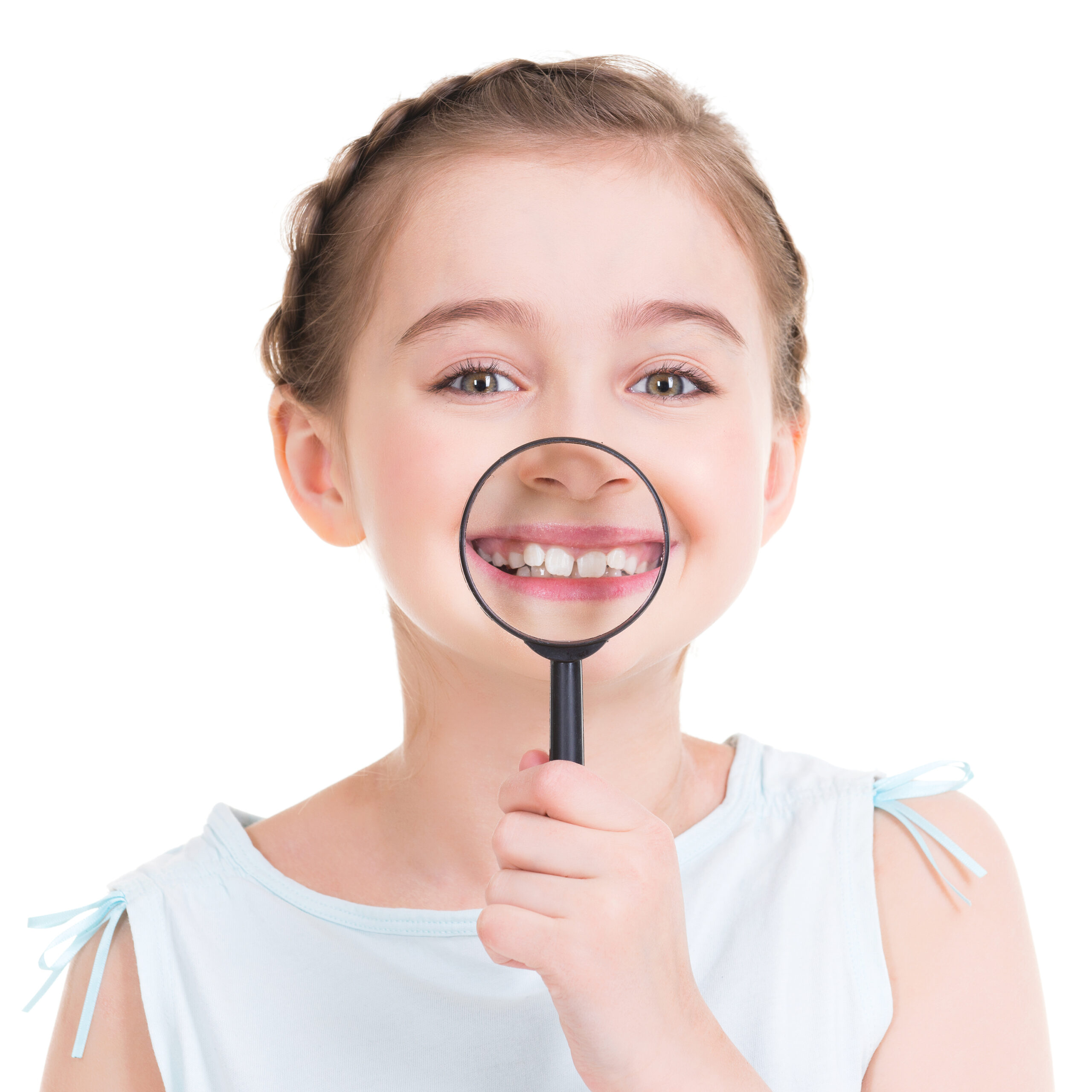Girl showing healthy teeth