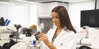 Woman-in-laboratory-in-white-coate