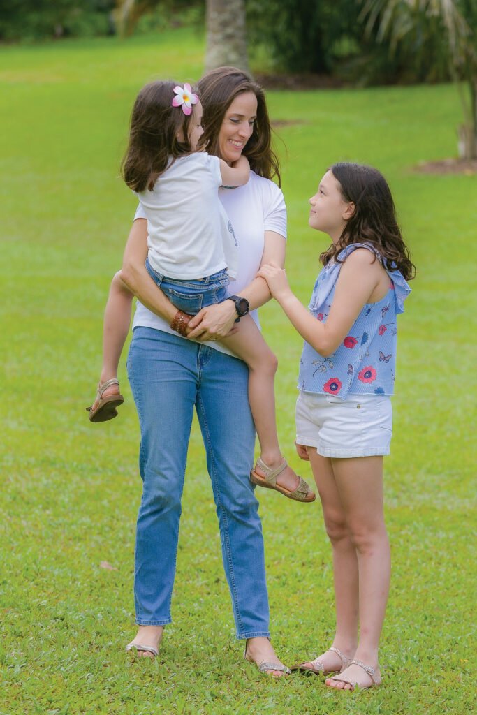 Dr Fiona Ghiglione and her children