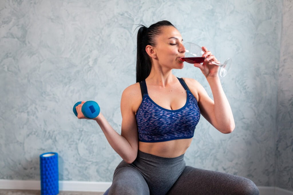 Free-spirit-woman-exercising-wine