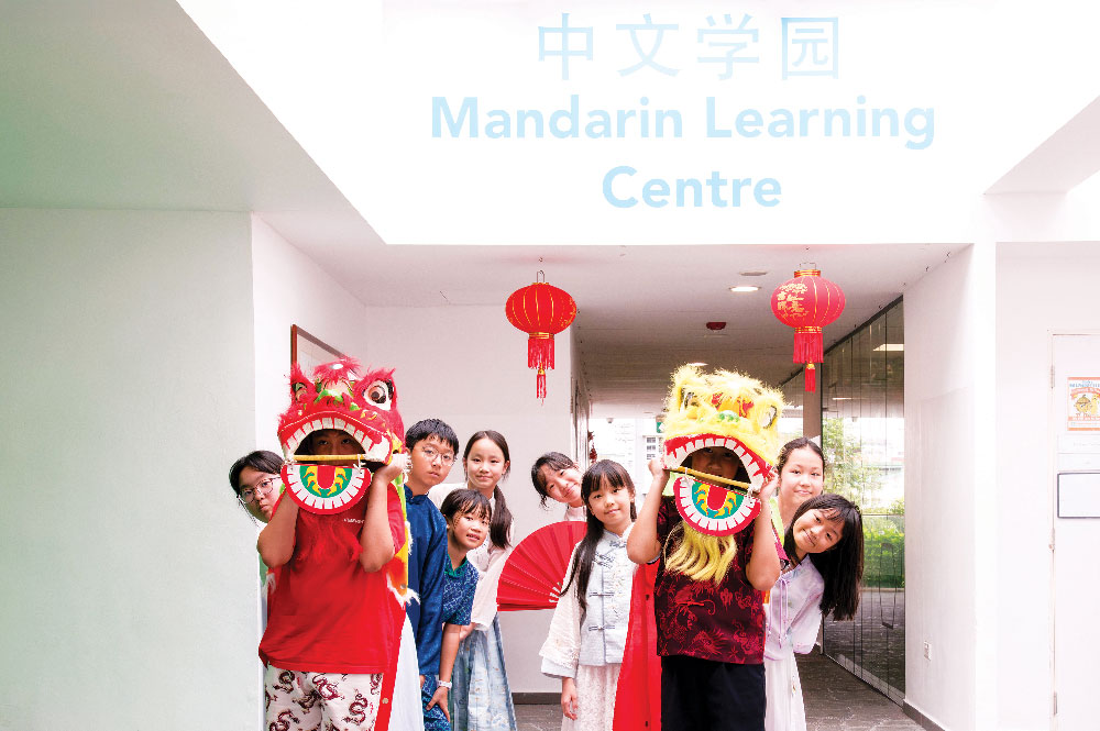 Students dancing in Lion dance at Dulwich Mandarin Learning Centre