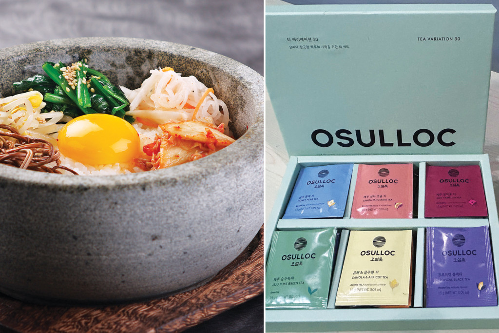 Bibimbap with tea gift set from Osulloc.
