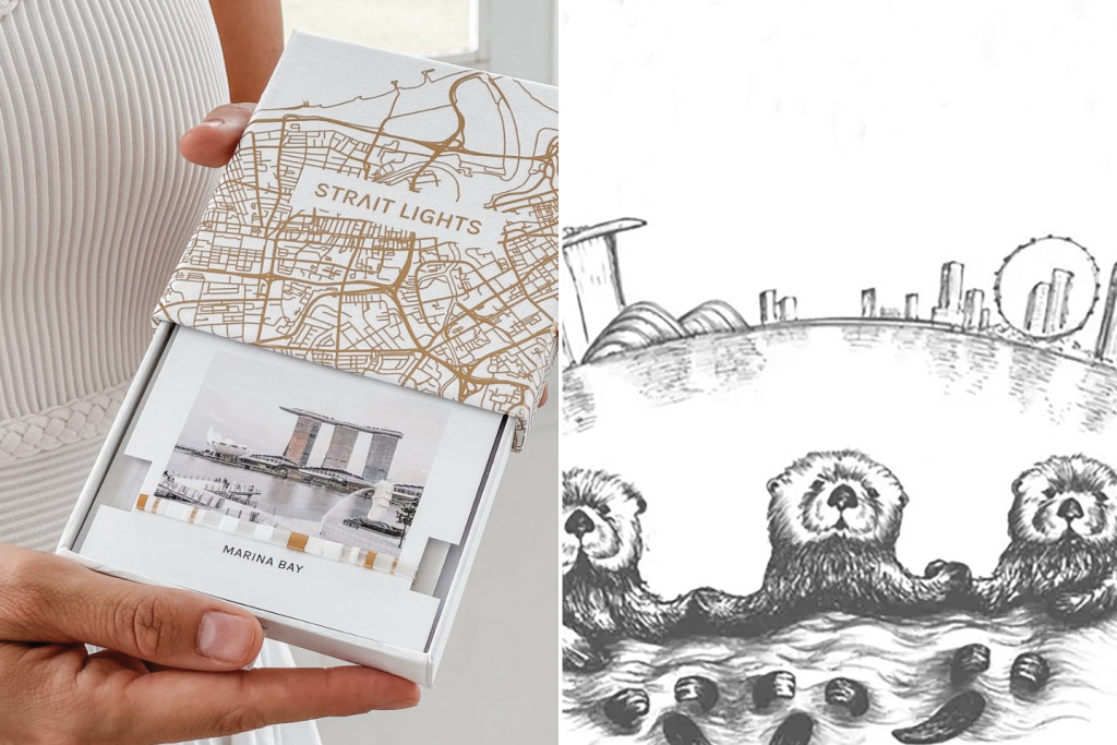 A notebook of MBS and an illustration of otters in Singapore