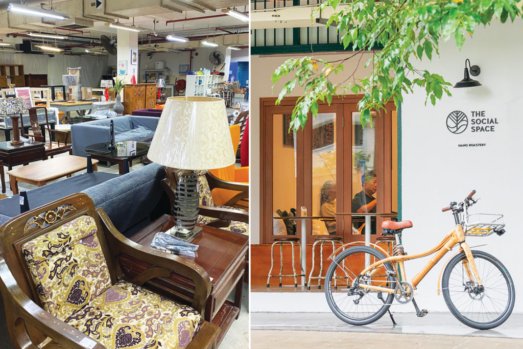 A furniture thrift shop and a social enterprise cafe in Singapore